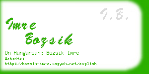 imre bozsik business card